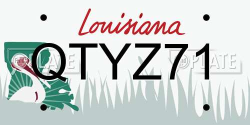 QTYZ71 Louisiana License Plate
