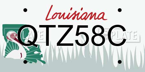 QTZ58C Louisiana License Plate