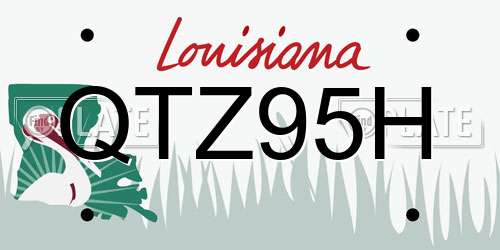 QTZ95H Louisiana License Plate