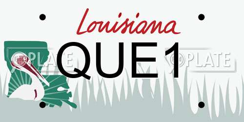 QUE1 Louisiana License Plate