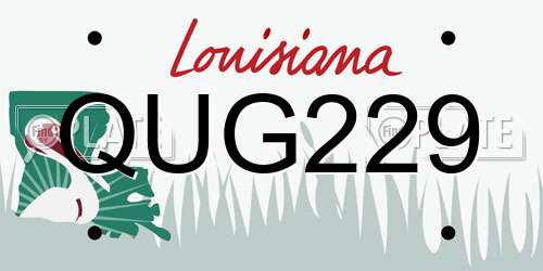 QUG229 Louisiana License Plate