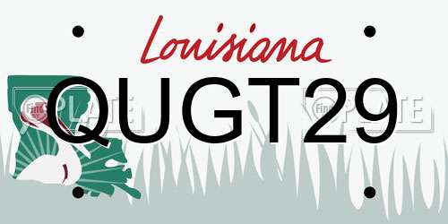QUGT29 Louisiana License Plate