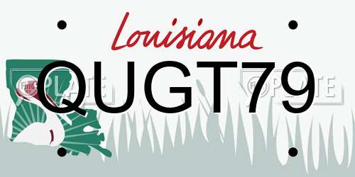 QUGT79 Louisiana License Plate