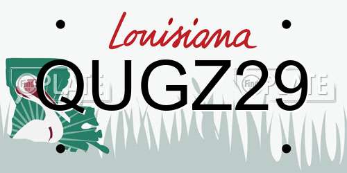QUGZ29 Louisiana License Plate
