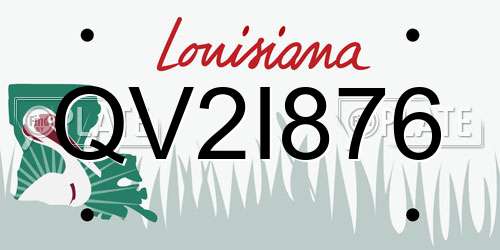 QV2I876 Louisiana License Plate