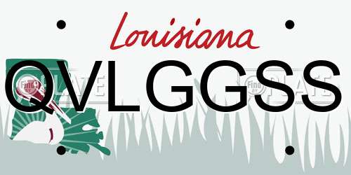 QVLGGSS Louisiana License Plate