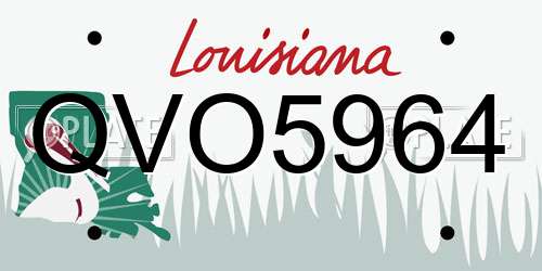 QVO5964 Louisiana License Plate