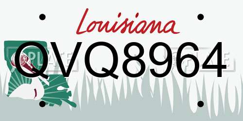 QVQ8964 Louisiana License Plate