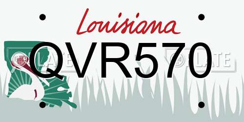 QVR570 Louisiana License Plate