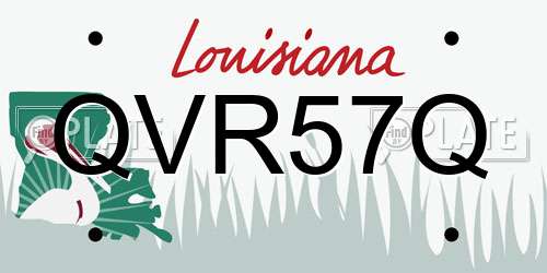 QVR57Q Louisiana License Plate