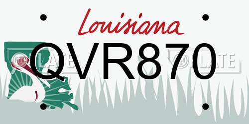 QVR870 Louisiana License Plate