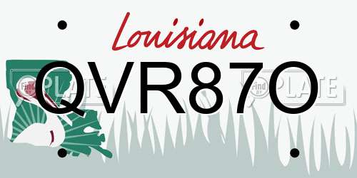 QVR87O Louisiana License Plate