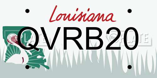 QVRB20 Louisiana License Plate
