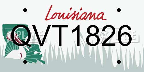 QVT1826 Louisiana License Plate