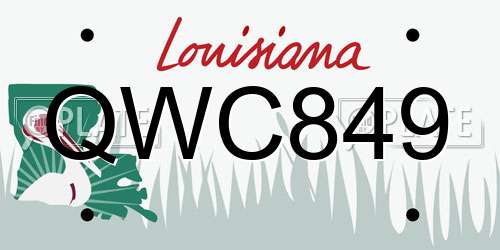 QWC849 Louisiana License Plate