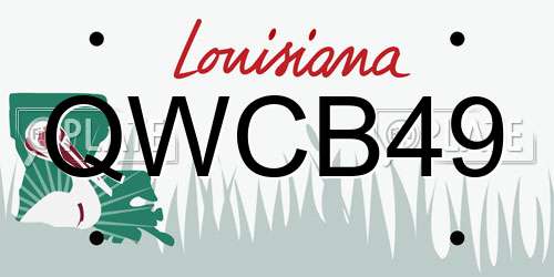 QWCB49 Louisiana License Plate