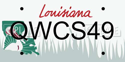 QWCS49 Louisiana License Plate