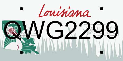 QWG2299 Louisiana License Plate