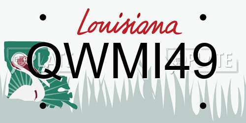 QWMI49 Louisiana License Plate