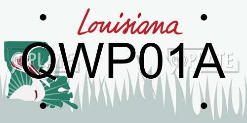 QWP01A Louisiana License Plate