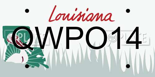 QWPO14 Louisiana License Plate