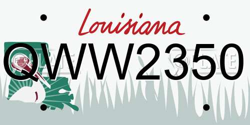 QWW2350 Louisiana License Plate