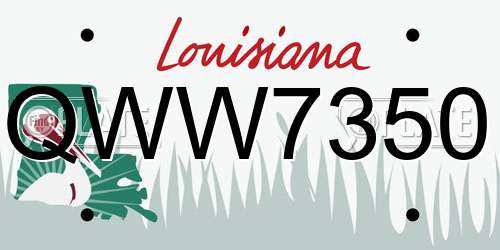 QWW7350 Louisiana License Plate