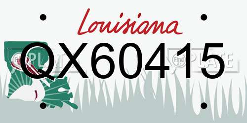 QX60415 Louisiana License Plate