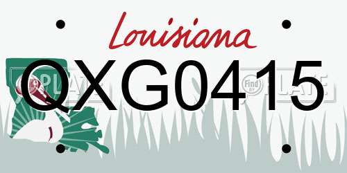 QXG0415 Louisiana License Plate