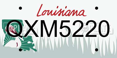QXM5220 Louisiana License Plate