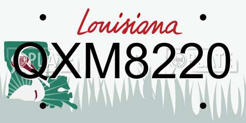 QXM8220 Louisiana License Plate