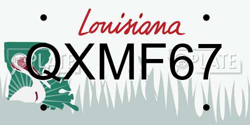 QXMF67 Louisiana License Plate
