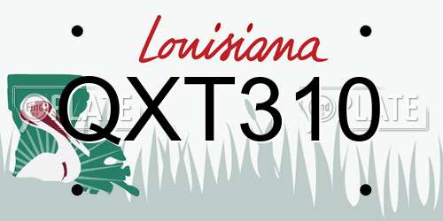 QXT310 Louisiana License Plate