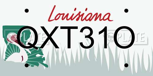 QXT31O Louisiana License Plate