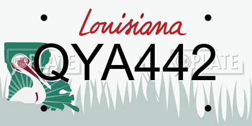 QYA442 Louisiana License Plate
