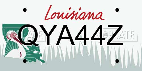 QYA44Z Louisiana License Plate