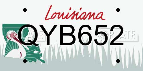 QYB652 Louisiana License Plate