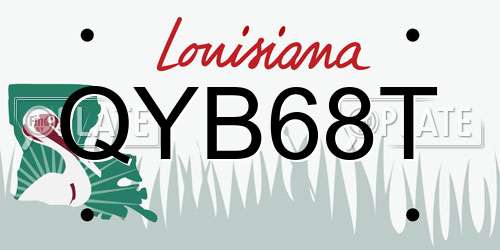 QYB68T Louisiana License Plate