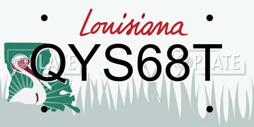 QYS68T Louisiana License Plate
