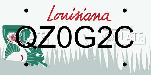 QZ0G2C Louisiana License Plate
