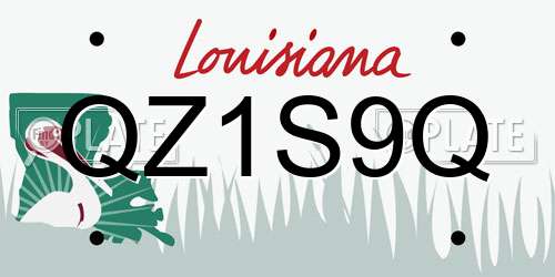 QZ1S9Q Louisiana License Plate