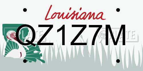 QZ1Z7M Louisiana License Plate