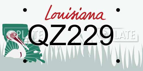QZ229 Louisiana License Plate