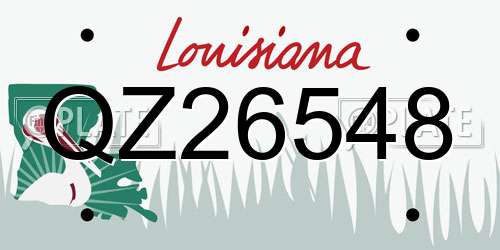 QZ26548 Louisiana License Plate
