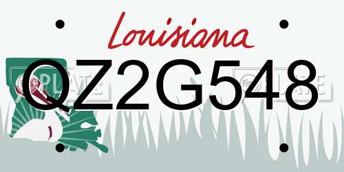 QZ2G548 Louisiana License Plate