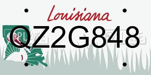 QZ2G848 Louisiana License Plate