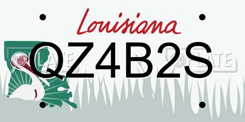 QZ4B2S Louisiana License Plate