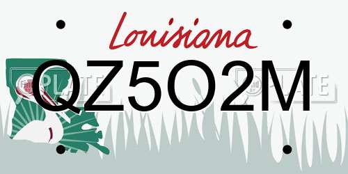 QZ5O2M Louisiana License Plate