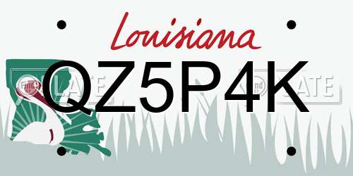 QZ5P4K Louisiana License Plate