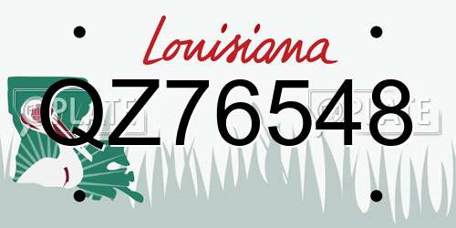 QZ76548 Louisiana License Plate
